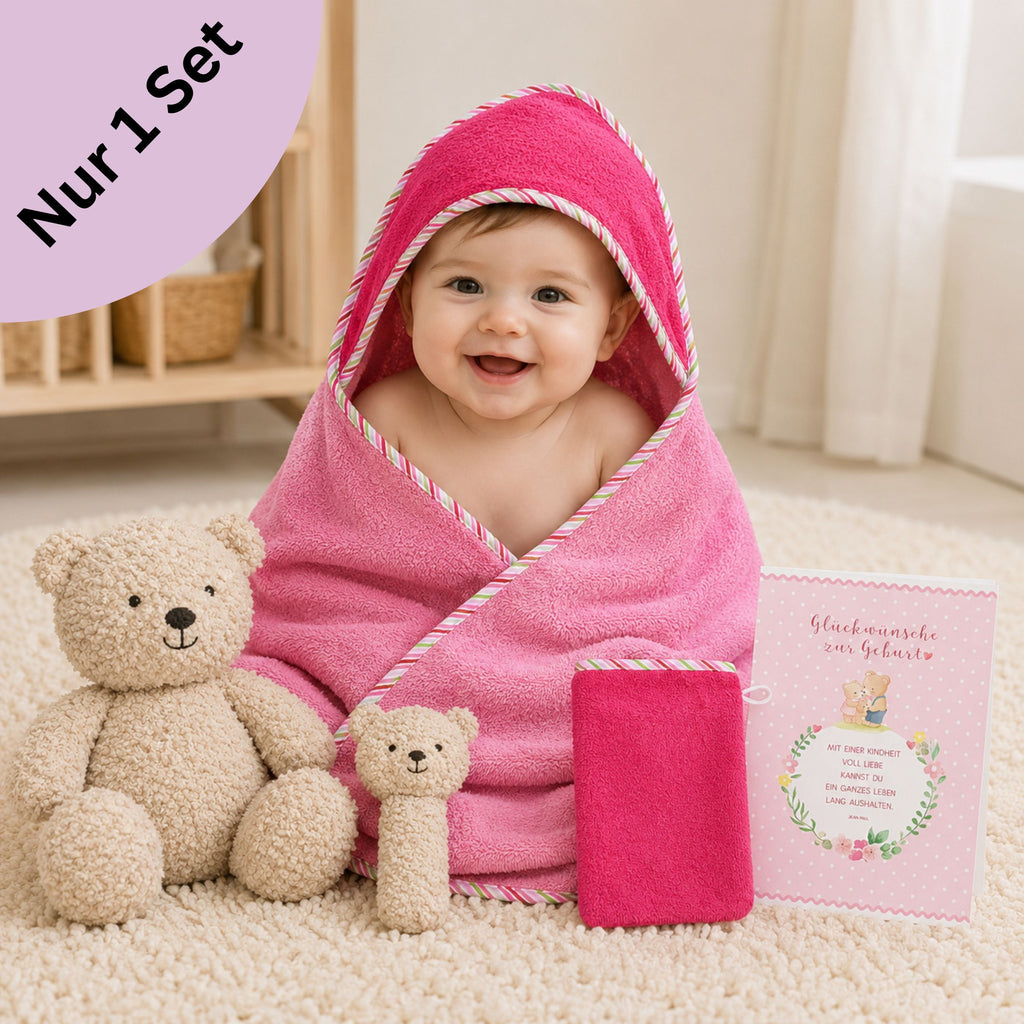 Geschenkset zur Geburt Bär Naturell Beere