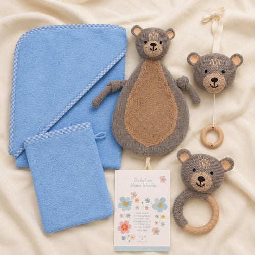 Geschenkset zur Geburt Bär gestrickt