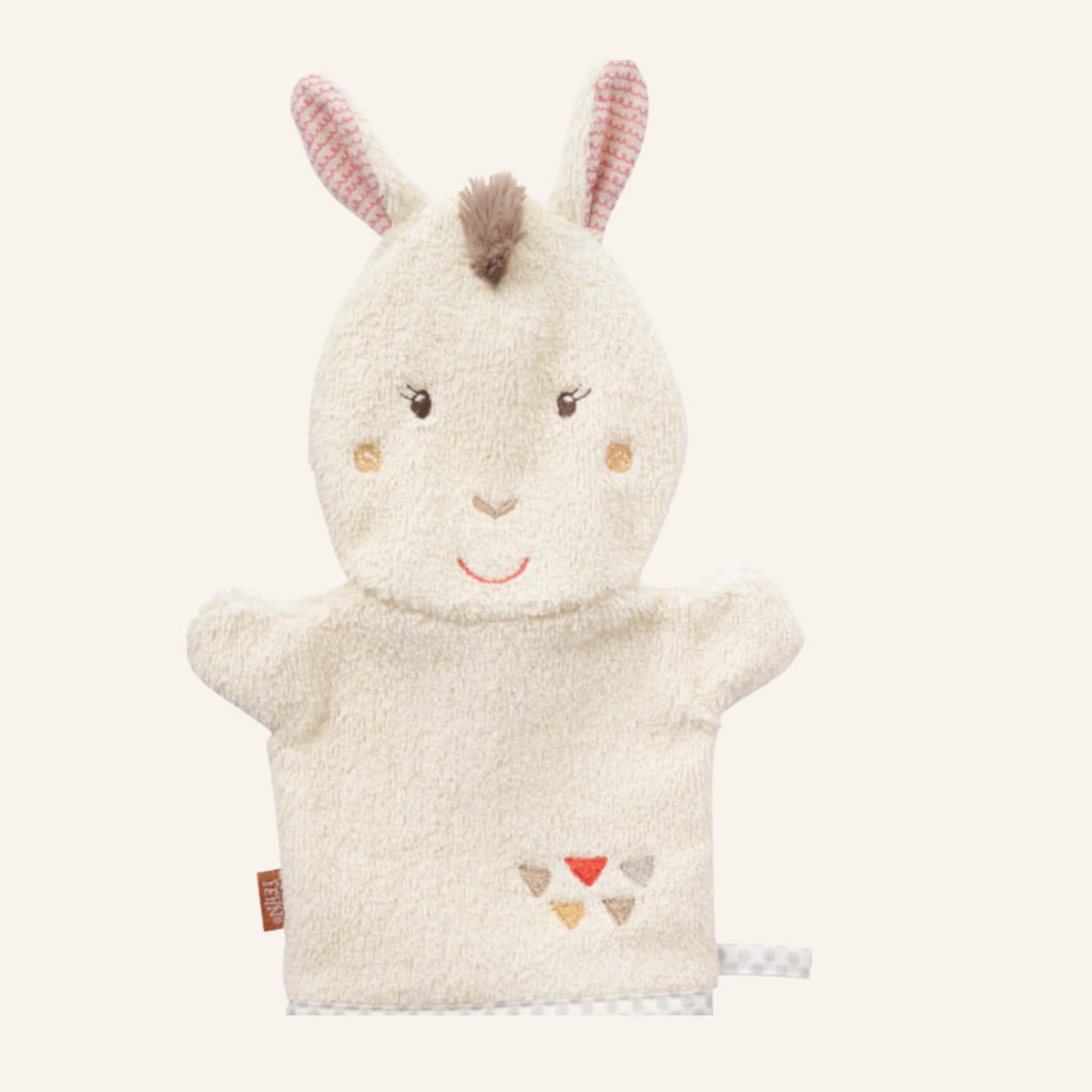 Geschenkset zur Geburt mit Namen – Lama und Ente von Fehn, personalisiertes Babygeschenk