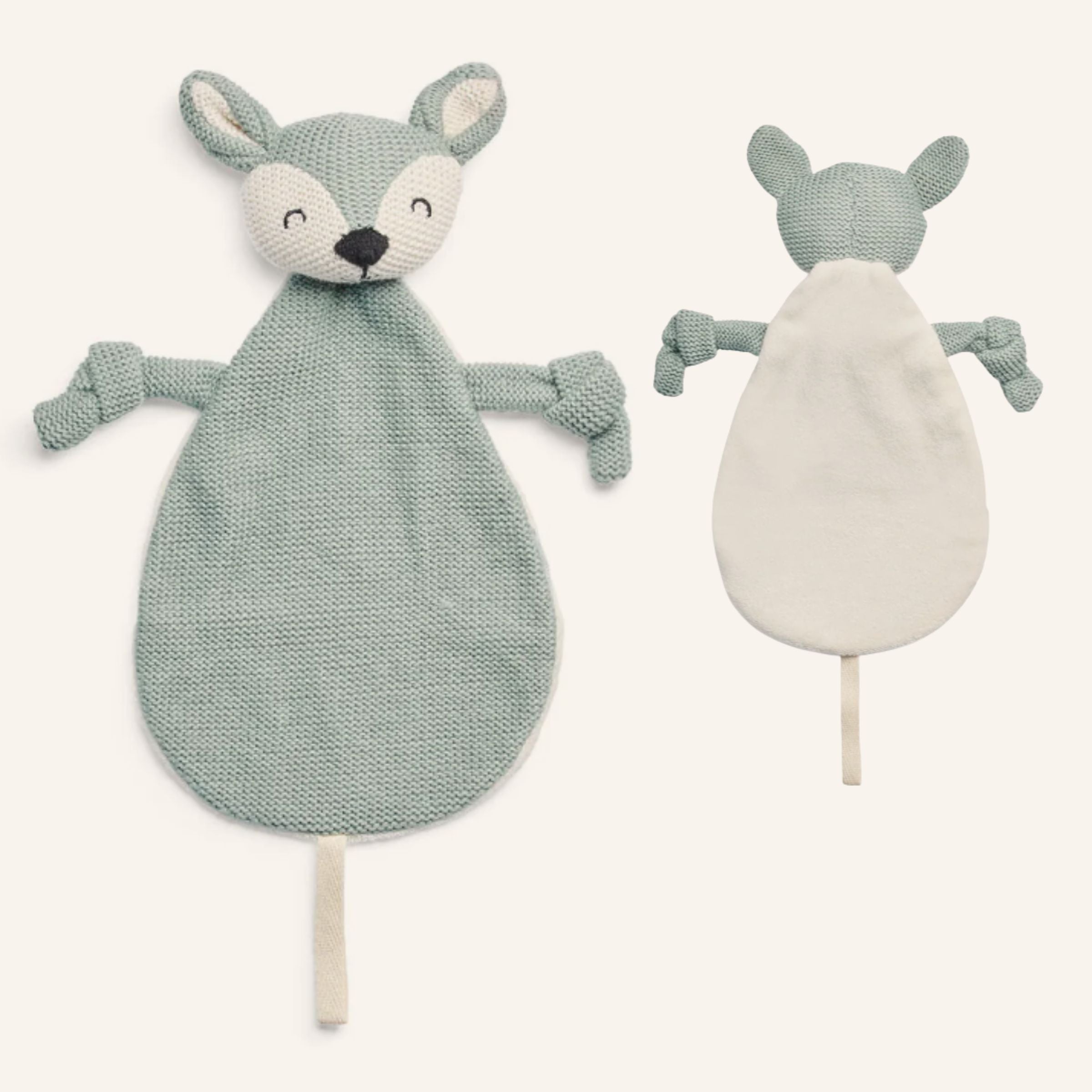 Geschenkset zur Geburt mit Namen – Reh grün, personalisiertes Babygeschenk
