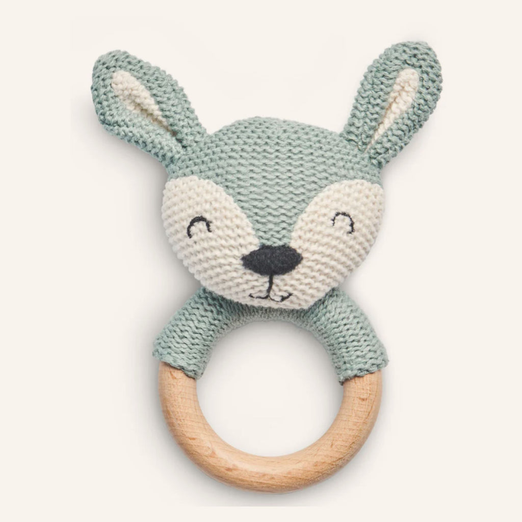 Geschenkset zur Geburt mit Namen – Reh grün, personalisiertes Babygeschenk