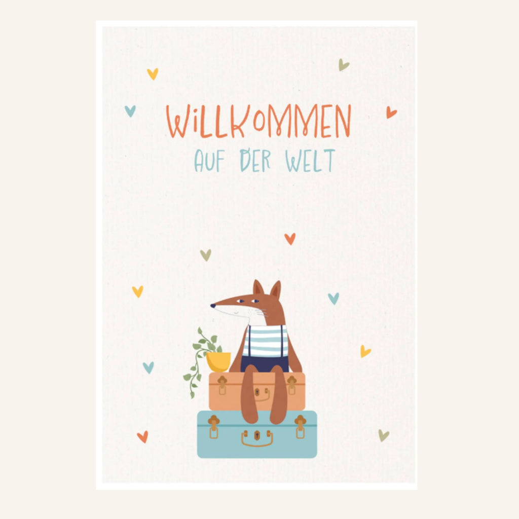 Geschenkset zur Geburt mit Namen – Lama und Ente von Fehn, personalisiertes Babygeschenk