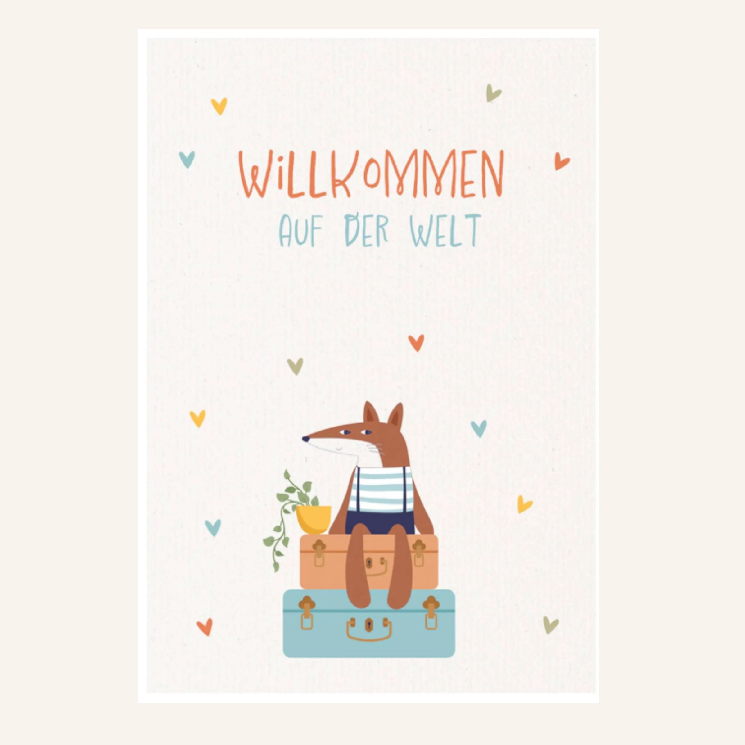Geschenkset zur Geburt mit Namen – Lama und Ente von Fehn, personalisiertes Babygeschenk