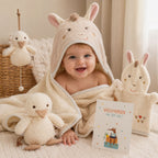 Geschenkset zur Geburt mit Namen – Lama und Ente von Fehn, personalisiertes Babygeschenk