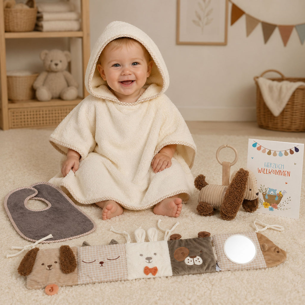Geschenkset zur Geburt Diego - Poncho Set