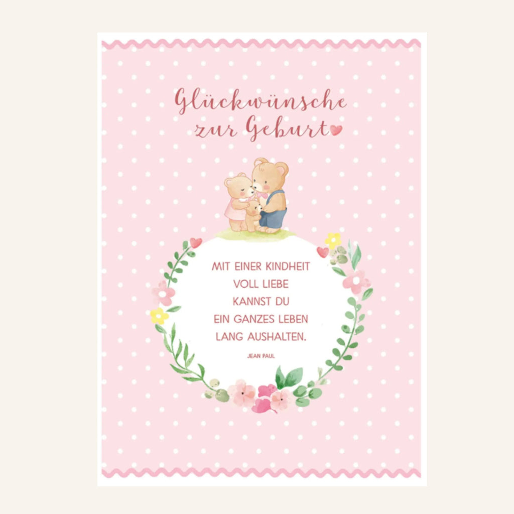 Geschenkset zur Geburt mit Namen – Reh rosa, personalisiertes Babygeschenk