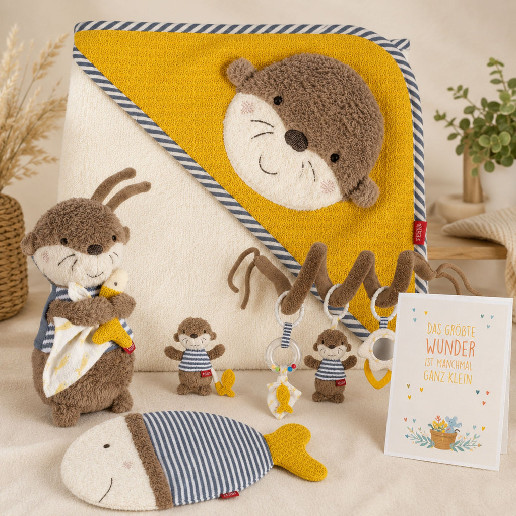 Geschenkset zur Geburt Otter Theo mit  Kinderwagenschlange