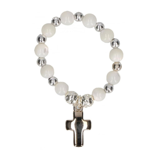 Armband zur Taufe weiß
