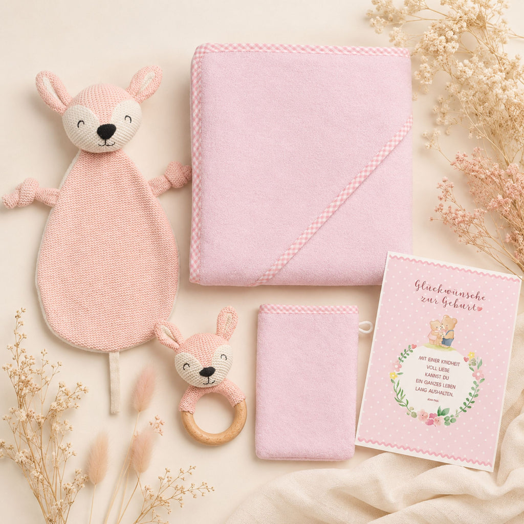 Geschenkset zur Geburt Reh rosa