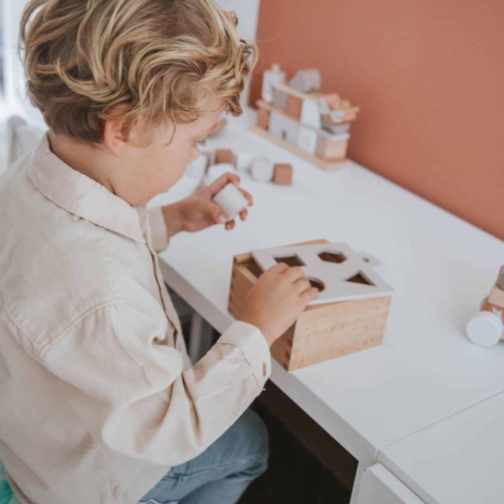 Label Label Sortierbox eckig Nougat