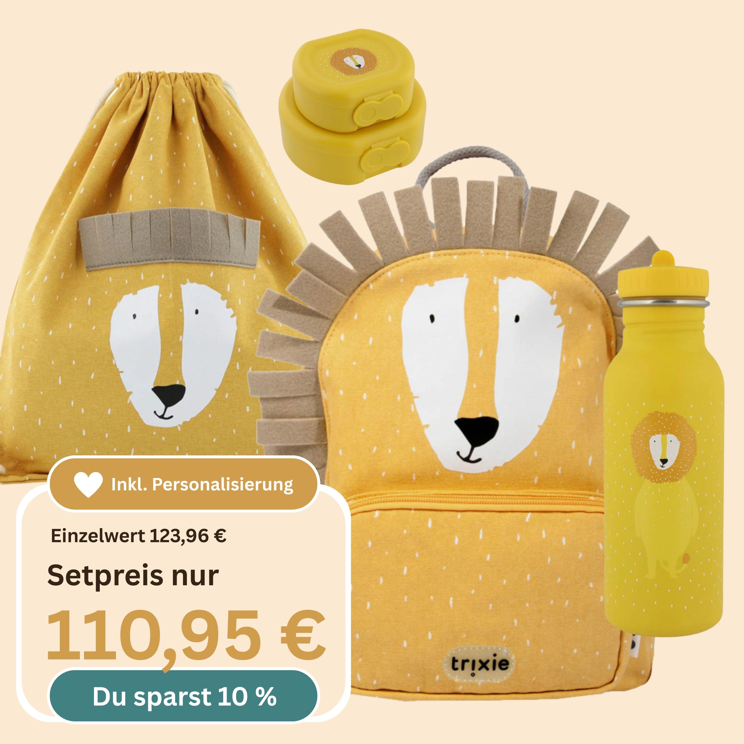 Personalisiertes Kindergarten-Set 4-tlg. Mr. Lion | Trixie Baby