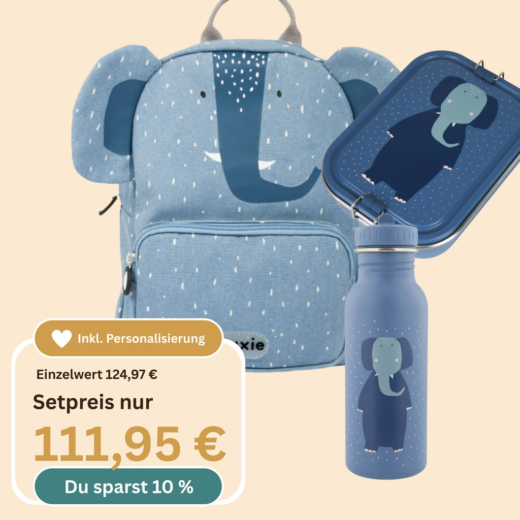 Personalisiertes Kindergarten-Set 3 tlg. Mrs. Elephant | Trixie Baby