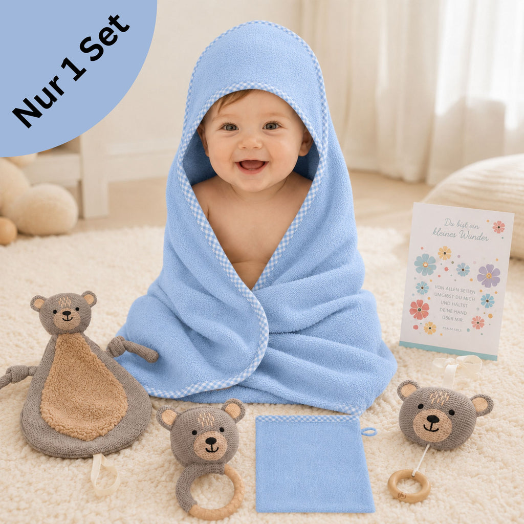 Geschenkset zur Geburt Bär gestrickt