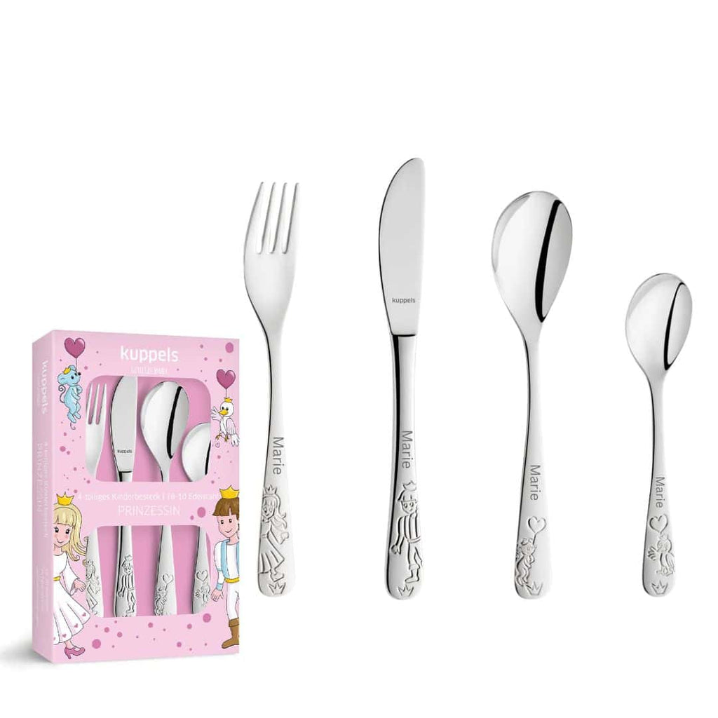 Personalisierbares Kuppels Kinderbesteck Prinzessin – 4-teilig