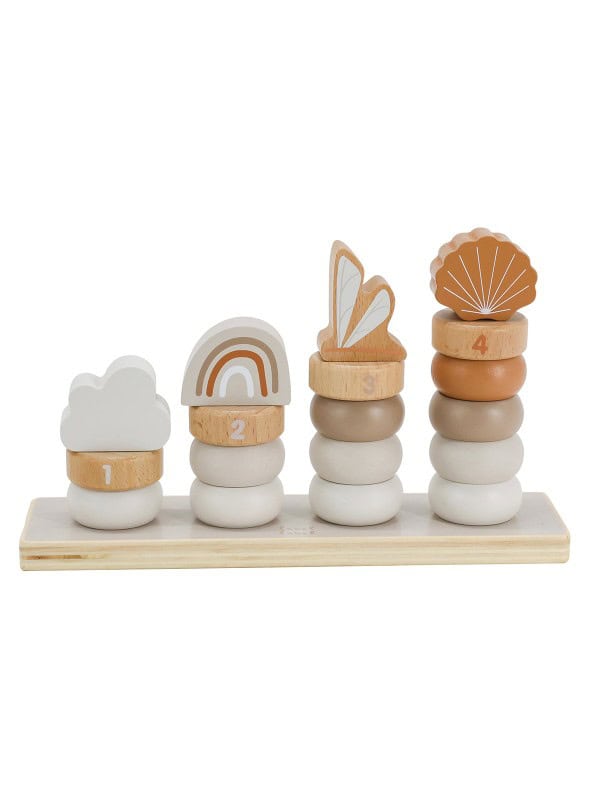 Label Label Little Stacking Rings – Nougat | Stapelspiel aus Holz ab 18 Monaten
