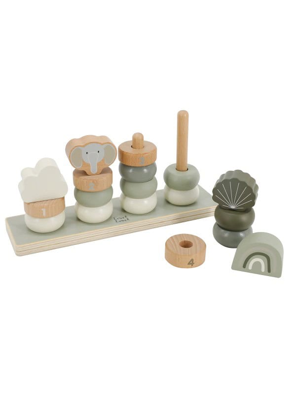 Label Label Little Stacking Rings – Olivgrün | Lernspiel aus FSC-Holz ab 18 Monaten