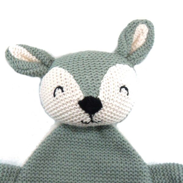 Jollein Schmusetuch Reh Ash Green Gesicht