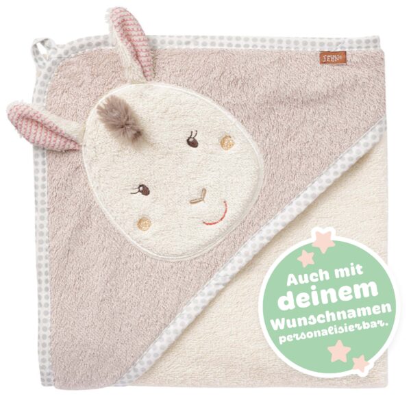 Fehn Kapuzenbadetuch Lama
