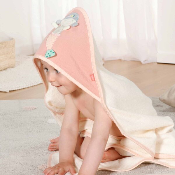 Fehn Kapuzenbadetuch Meerjungfrau mit krabbelndem Baby