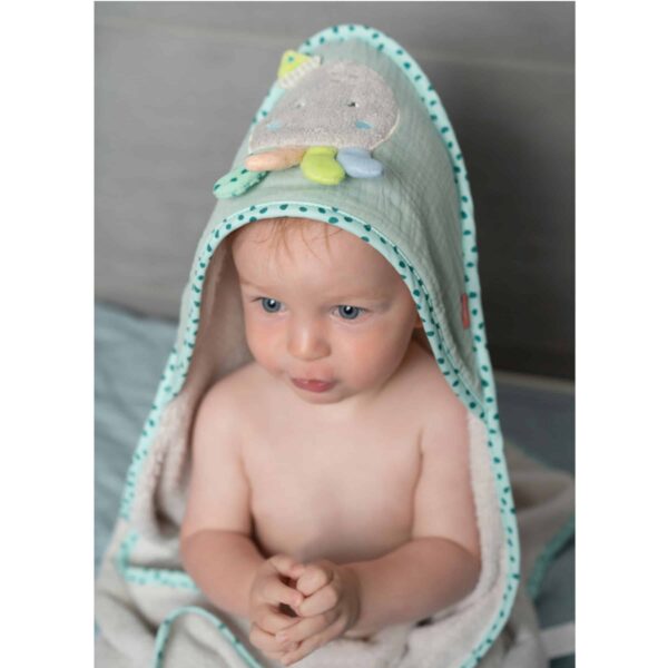 Fehn Kapuzenbadetuch Oktopus mit einem Baby