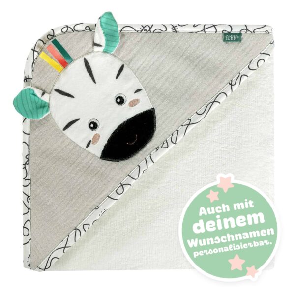 Fehn Kapuzenbadetuch Zebra