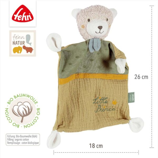 Fehn Schmusetuch Bär Prince Natur mit Informationen zur Größe