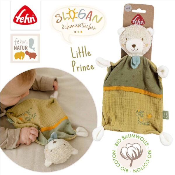 Fehn Schmusetuch Bär Prince Natur mit Informationen zur Qualität