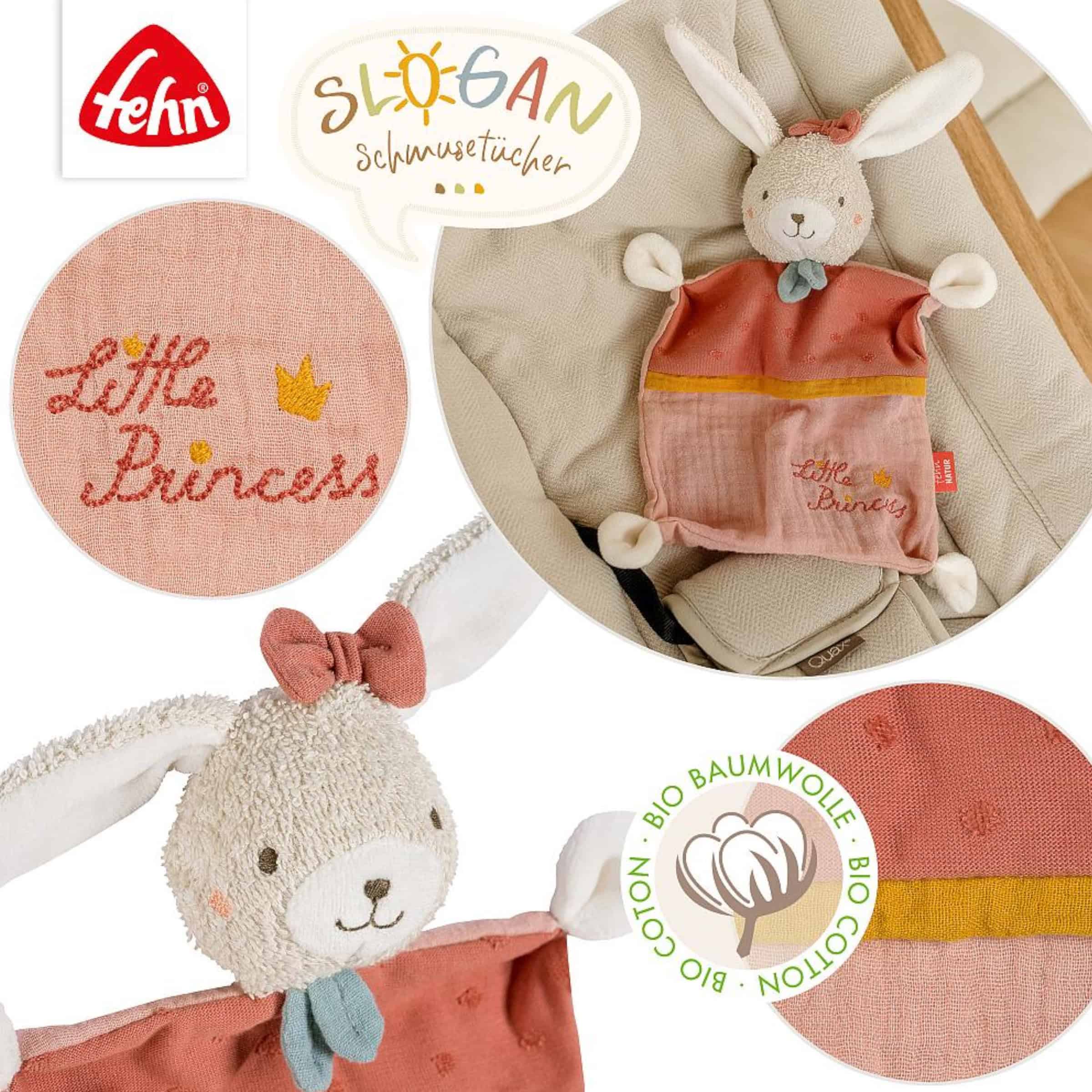 Fehn Schmusetuch Hase Princess Natur mit Detailbildern