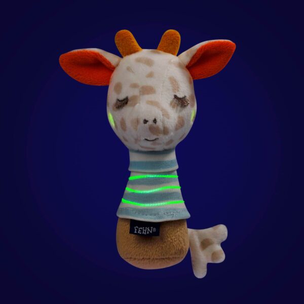 Fehn Stabrassel Giraffe Leuchtstickerei