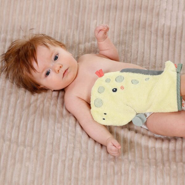 Fehn Waschlappen Dino mit Baby