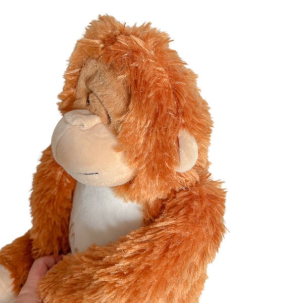 Personalisiertes Kuscheltier Orang-Utan mit Blick auf die linke Seite