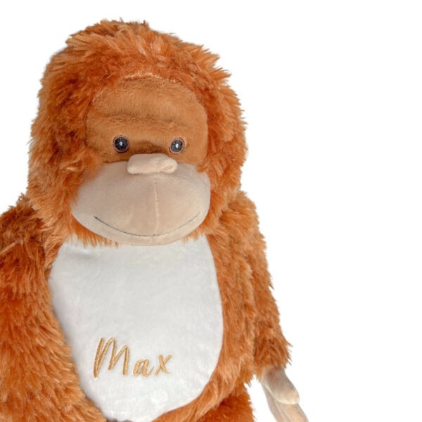 Personalisiertes Kuscheltier Orang-Utan mit Blick auf die Nase