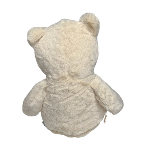 Personalisiertes Kuscheltier Teddy mit Blick auf die Rückseite