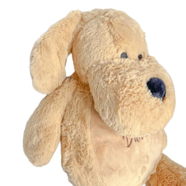 Personalisiertes Kuscheltier Hund in der Seitenansicht