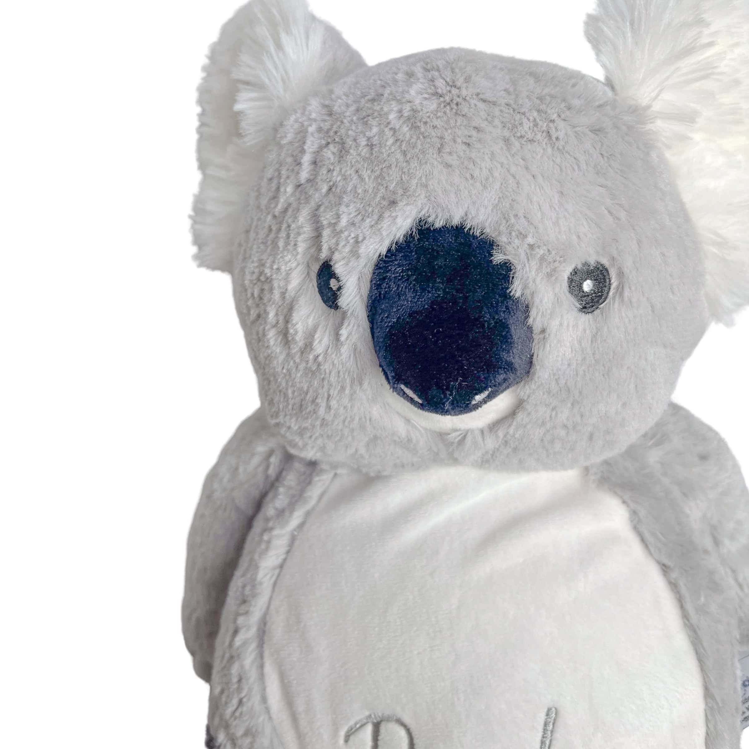 Personalisiertes Kuscheltier Koala Bär mit Blick auf die Nase