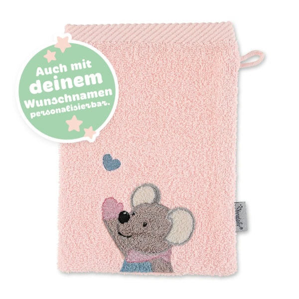 Sterntaler Waschlappen Mabel in Rosa personalisierbar