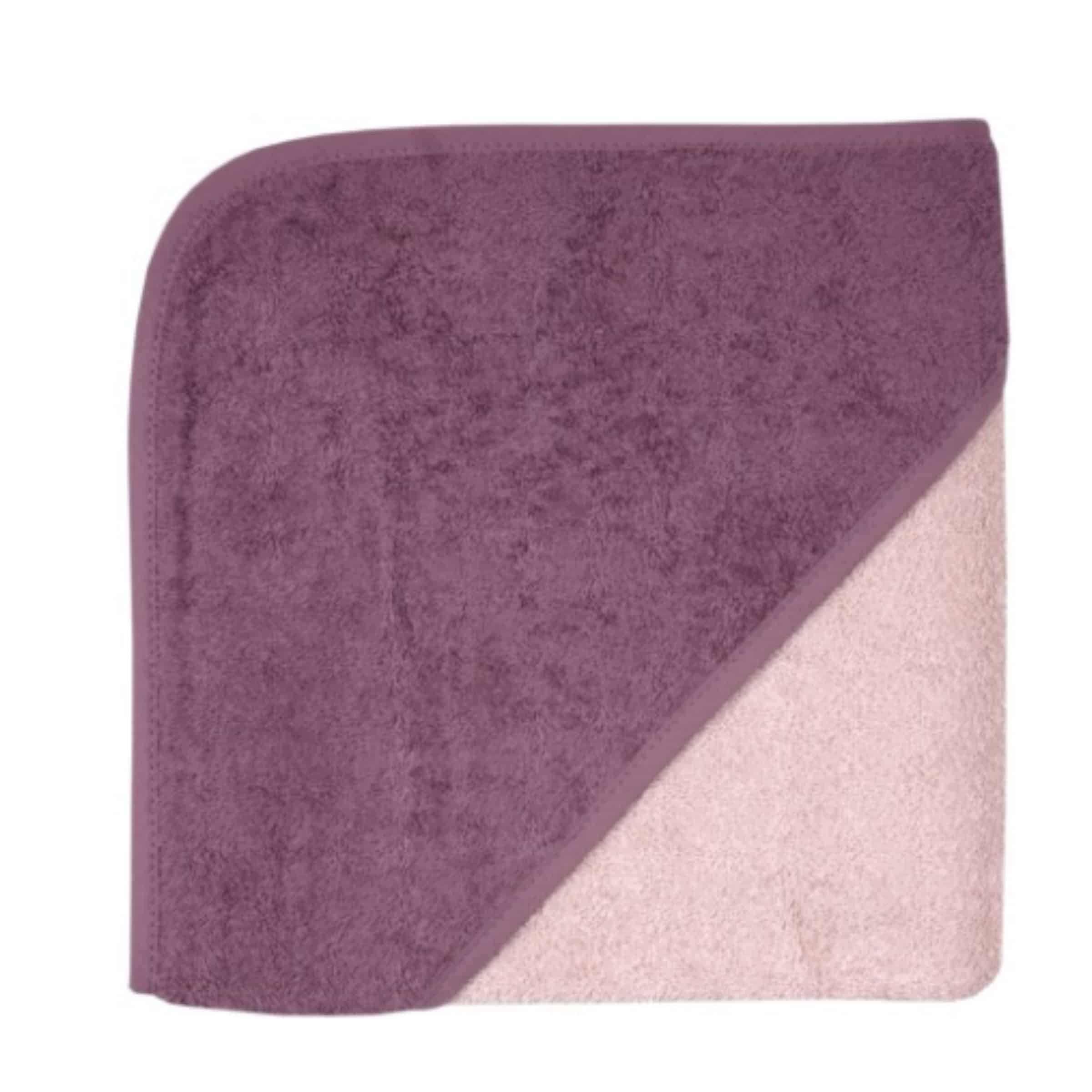 Wörner Kapuzenbadetuch Uni Peach Mauve 80 x 80 cm