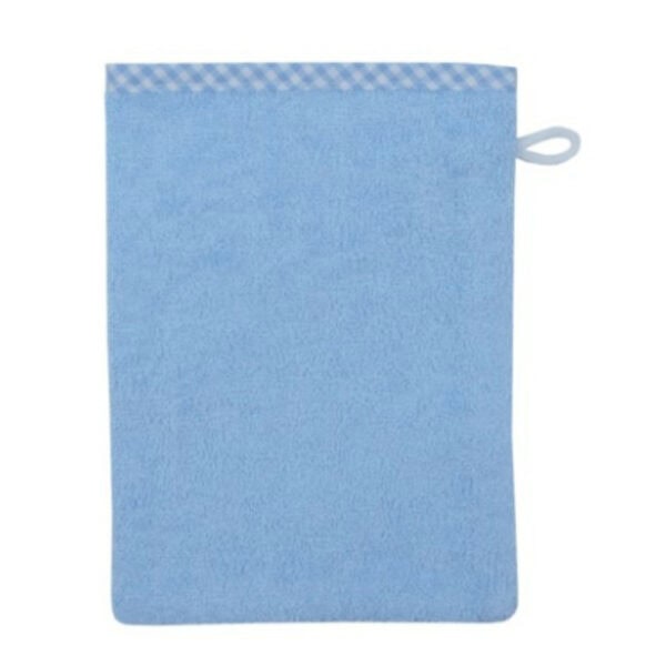 Wörner Waschlappen Uni Bleu Vichykaro 15 x 21 cm