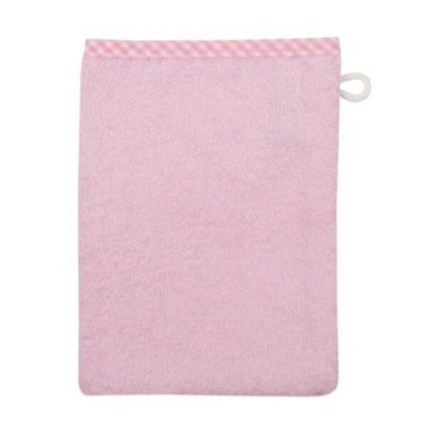 Wörner Waschlappen Uni Rosé Vichykaro 15 x 21 cm