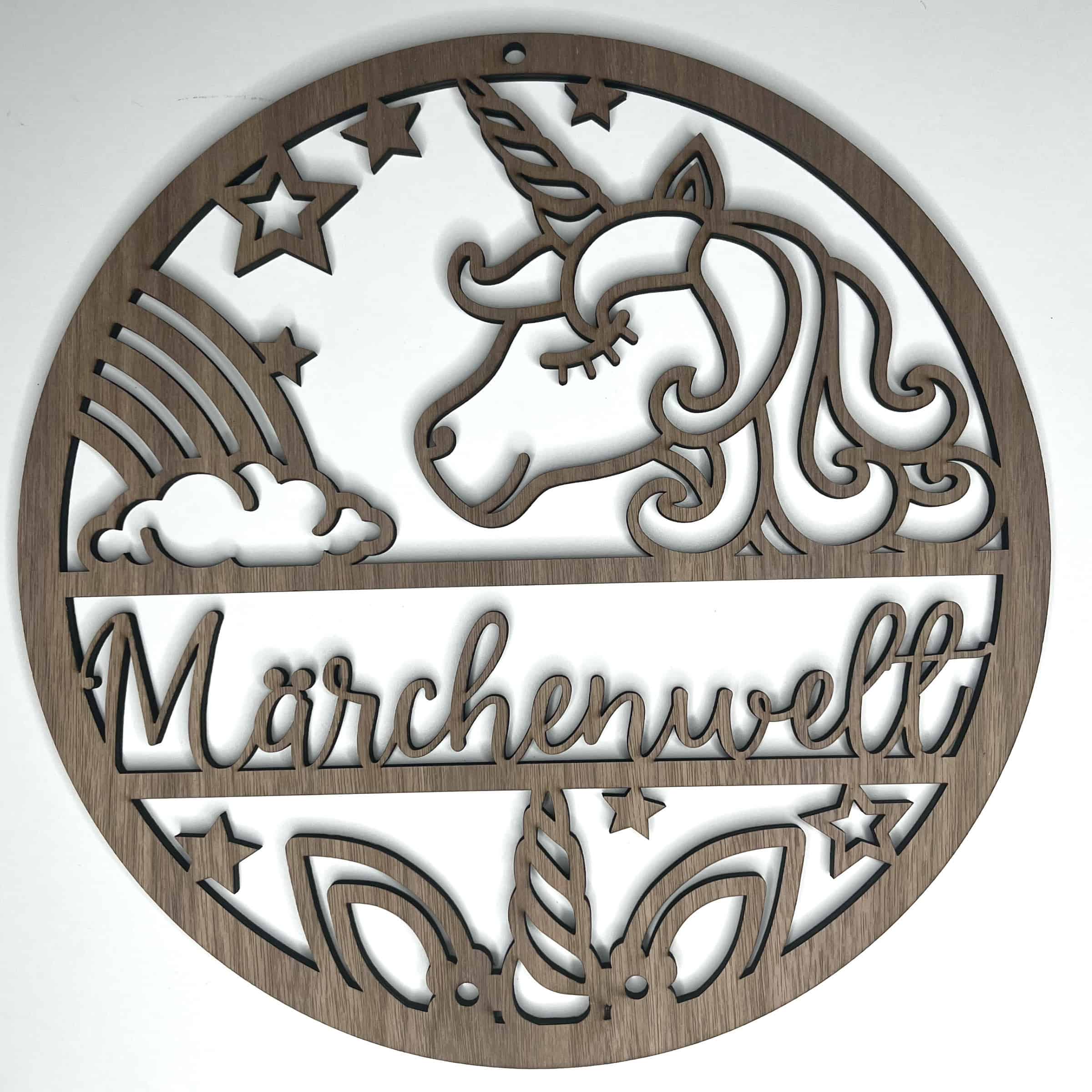 Holzschild Einhorn mit Wunschnamen