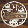 Holzschild Baustelle mit Namen