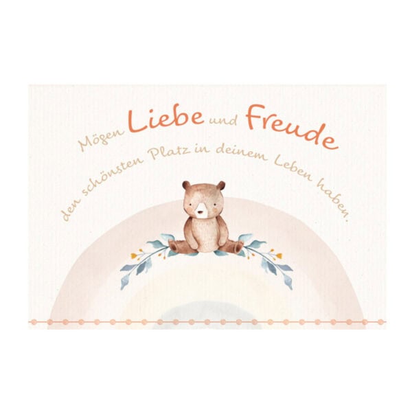 Glückwünschkarte zur Geburt - Mögen Liebe und Freude...