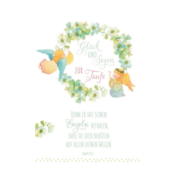 Glückwunschkarte - Glück und Segen zur Taufe
