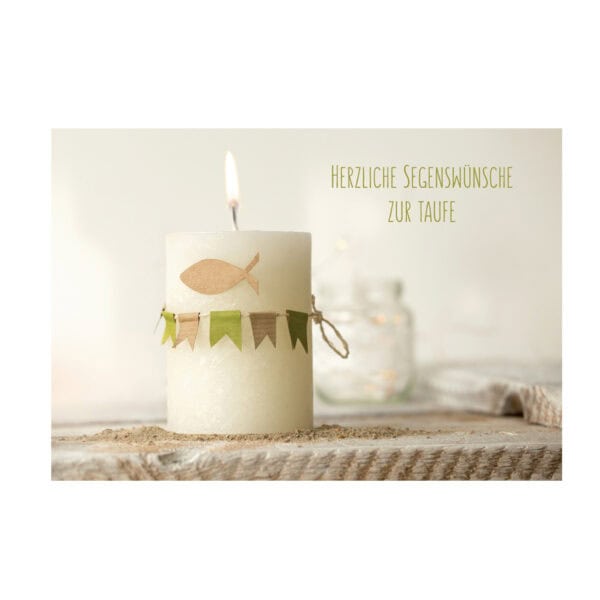Glückwunschkarte - Herzliche Segenswünsche zur Taufe