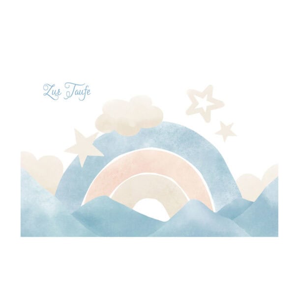 Glückwunschkarte - Zur Taufe Regenbogen