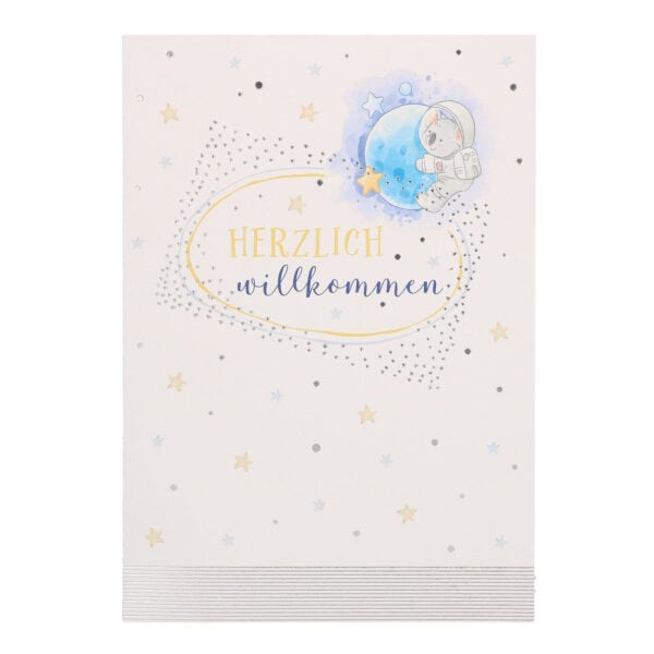 Glückwunschkarte zur Geburt - Herzlich willkommen Mond