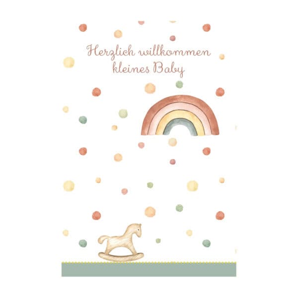 Glückwunschkarte zur Geburt - Herzlich willkommen kleines Baby