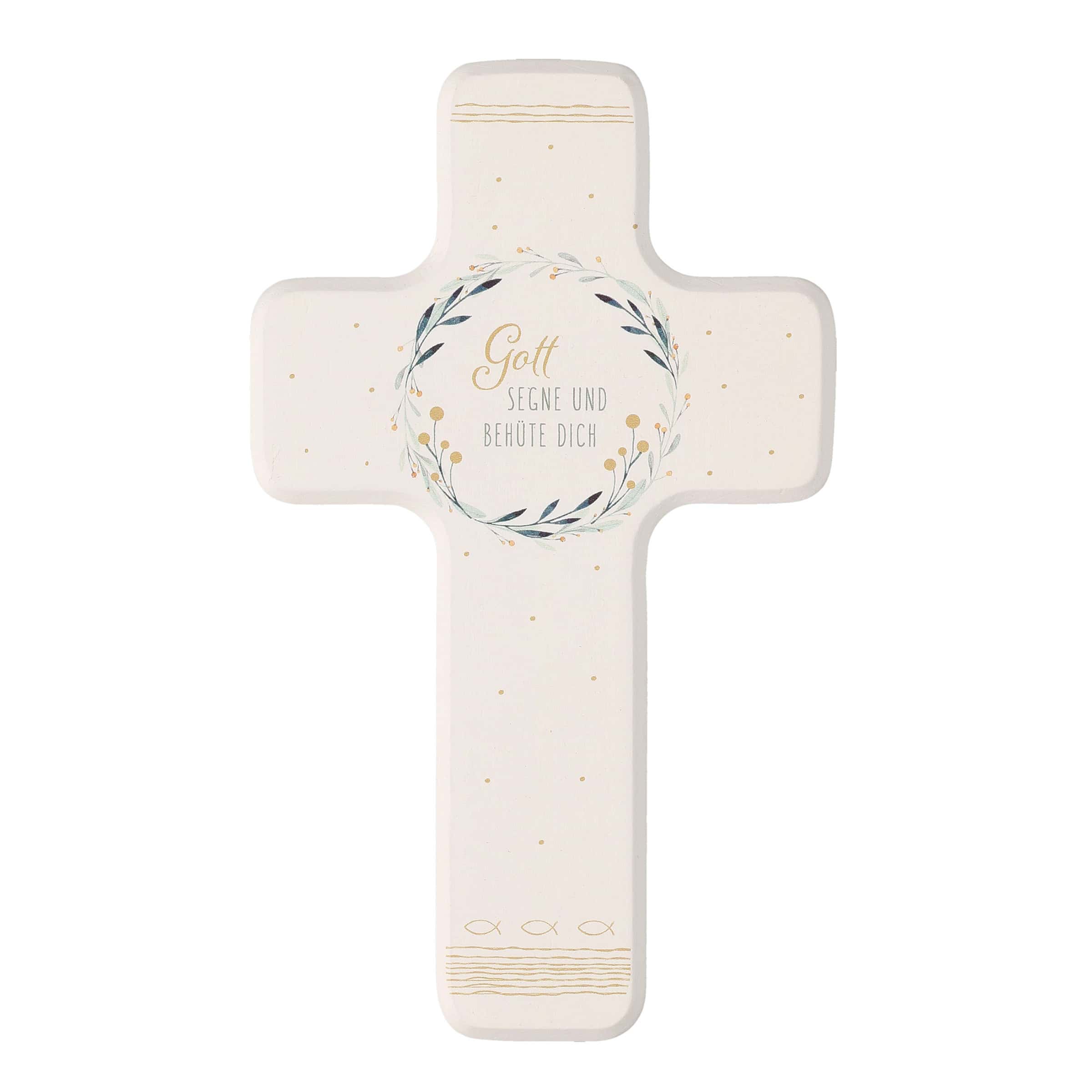 Holzkreuz zur Taufe - Gott segne und behüte dich-freigestellt