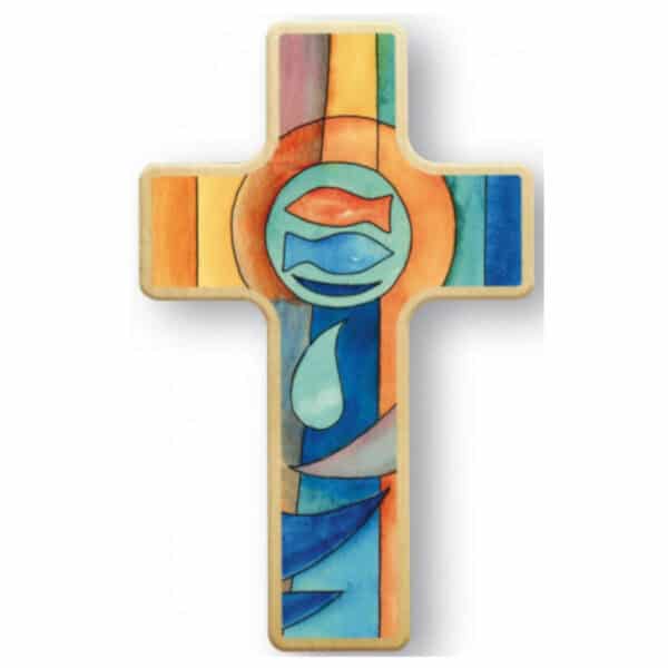 Kinderholzkreuz - Fische freigestellt