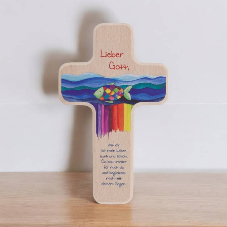 Kinderholzkreuz - Mein Leben ist bunt